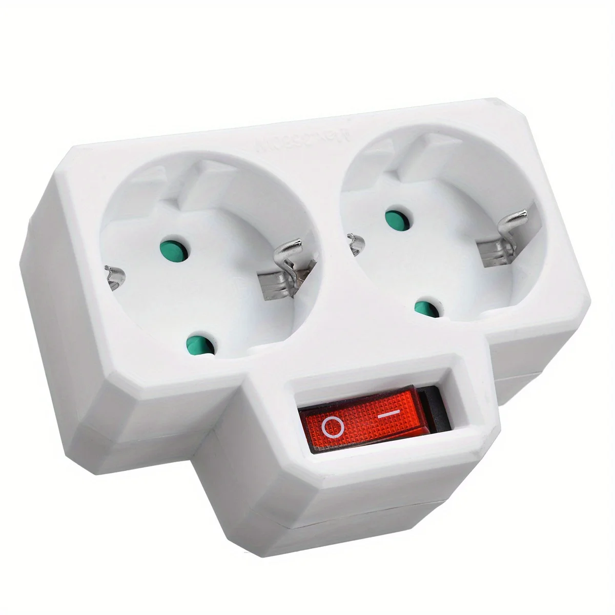 2 Compartment 16A 250V EU Socket Multiple Plug Socket Standard Socket German Strip European Plug Adapter High Power 3680W Plug