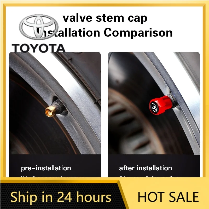 

Наклейки для авто 2026: Горячая новинка! Металлические колпачки на ниппели для шин Toyota, аксессуары для защиты от пыли, для Toyota Gazoo Racing Corolla