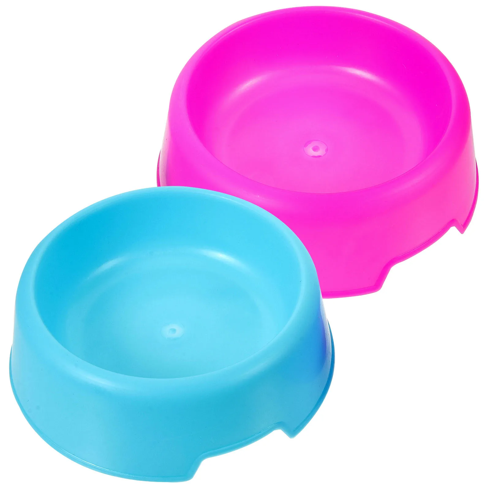 

2Pcs Candy Tone Plastic Dog Feeding Bowl Round Shape Large Capacity Pet Food Water Feeder Stable Dog Bowl Puppy Feeder