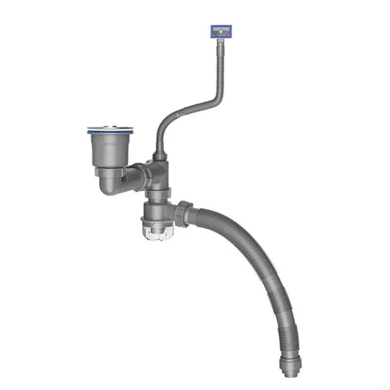 U4LA Portabel Portabel Menyimpan Plastik Dapur Sink Tiris Set Menampilkan Pencegah Backflow Jelas dan Desain Pipa Fleksibel