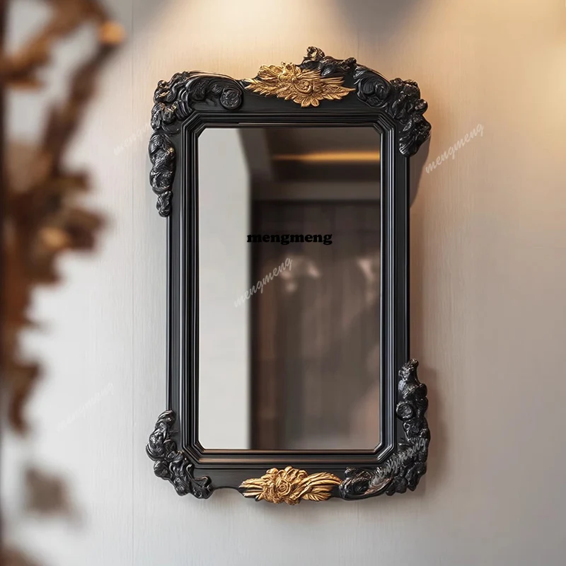 

Luxury Gold Mirror Wall Art Vintage Aesthetic Mirror Hanging Wooden Garden Irregular Star Spiegel Wand Living Room Decorations