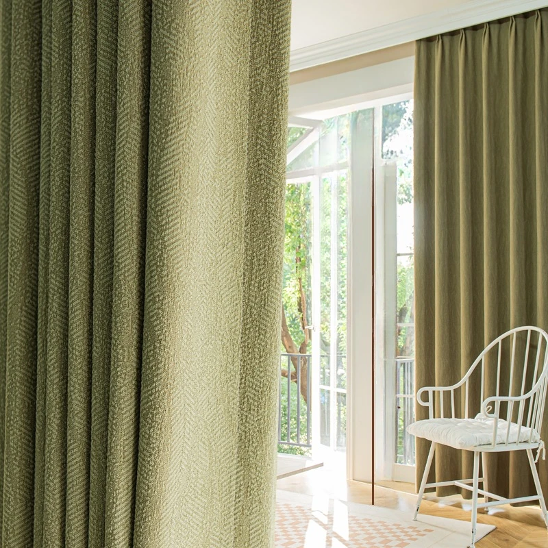 

Curtains for Living Dining Room Bedroom Blackout Cloth Finished Product Thickened Cotton and Linen Whole House Custom Curtain