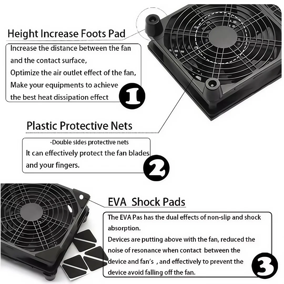 CX FUTRUE USB Interface Cooling Fan, 5V, 120MM ABS、 Laptop/Computer/Mobile Phone/Router Can Be Used, With A Speed Of 1400.
