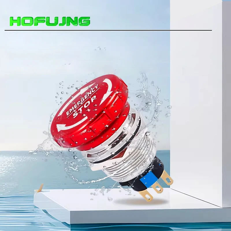 16mm 19mm 22mm 2NO 2NC Waterproof Metal Latching Emergency STOP Mushroom Push Button Switch Button Switch Knob Rotary Switch