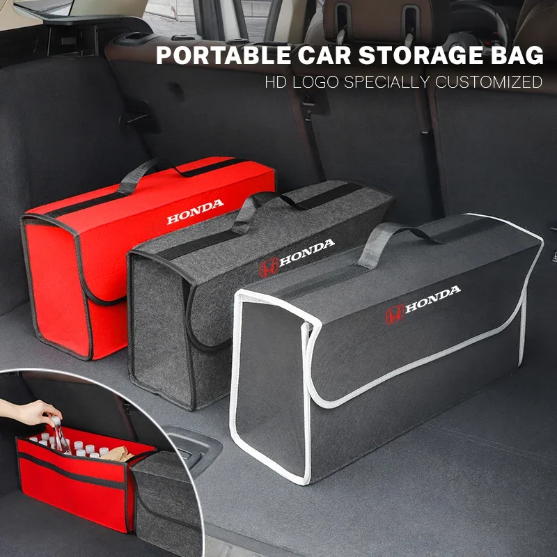 Bolsa de Almacenamiento Plegable de Gran Capacidad para Maletero de Coche, de Tela de Fieltro, para Honda Civic, Accord, Fit, Jazz, Pilot, CRV, S660, Odyssey, Passport, City, HRV
