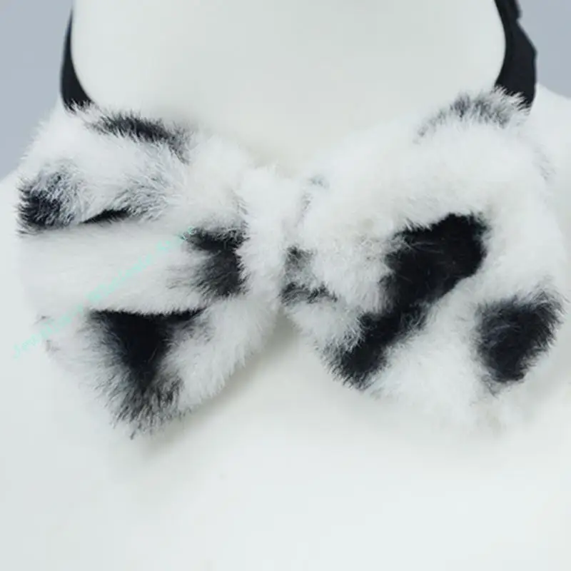 R7UF Cartoon Dog Ears Headband Animal Tail Collar Hair Hoop for Kids Shows Stage