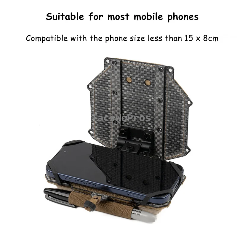 Foldable Navigation Board Tactical Vest Front Hidden Panel Phone Pouch Adjustable Height EUD Phone Holder Chest Phone Mount