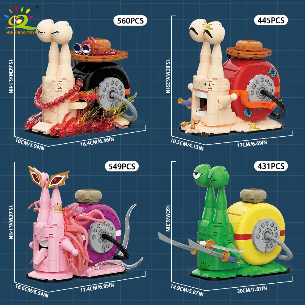 HUIQIBAO MOC Pirate Snail Insect Model Building Block Phone Bug Series Bricks Set Construction Toy For Children Home Decoration
