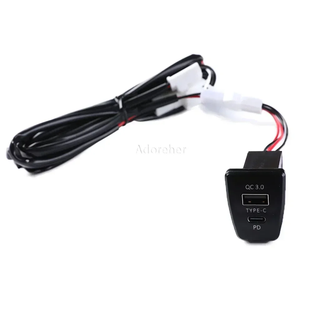 USB QC3.0 Mobile Phone Quick Car Charger Smartphone Charging Adapter for Toyota WILDLANDER Rav4 2020 2021 2022 2023