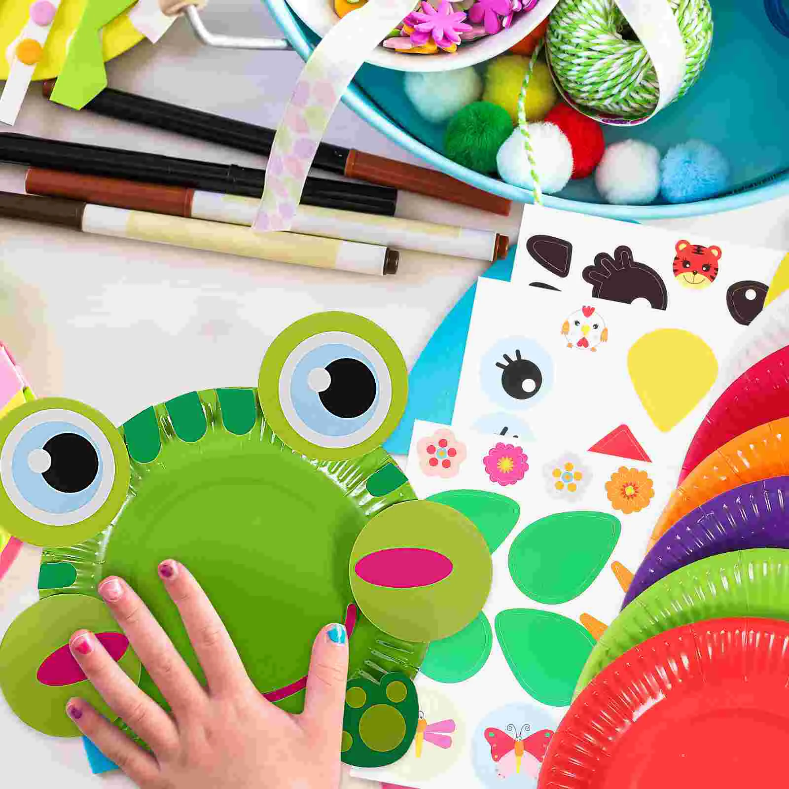 DIY Paper Plate Sticker Painting Projects For Kids 3-5 Toddler Crafts Ages 2 Animal Stickers Kits