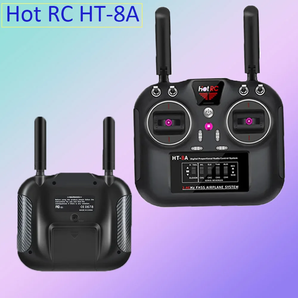 Hotrc HT-8A remote control 2.4G 8CH 4.5-9V PWM FHSS transmitter, paired with F-08A receiver, suitable for remote control toys