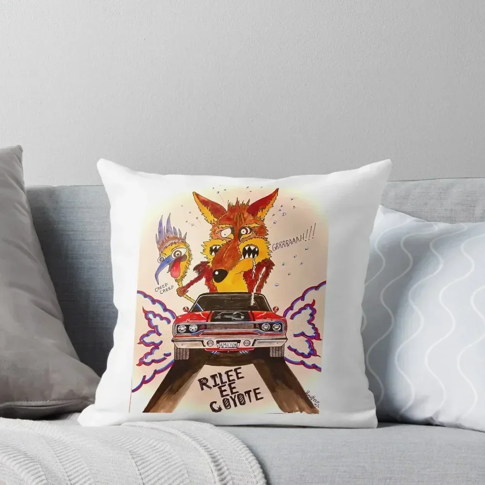 

Coyote roadrunner Throw Pillow Christmas Pillowcase Luxury Pillow Cover Decorative Sofa Cushion pillow