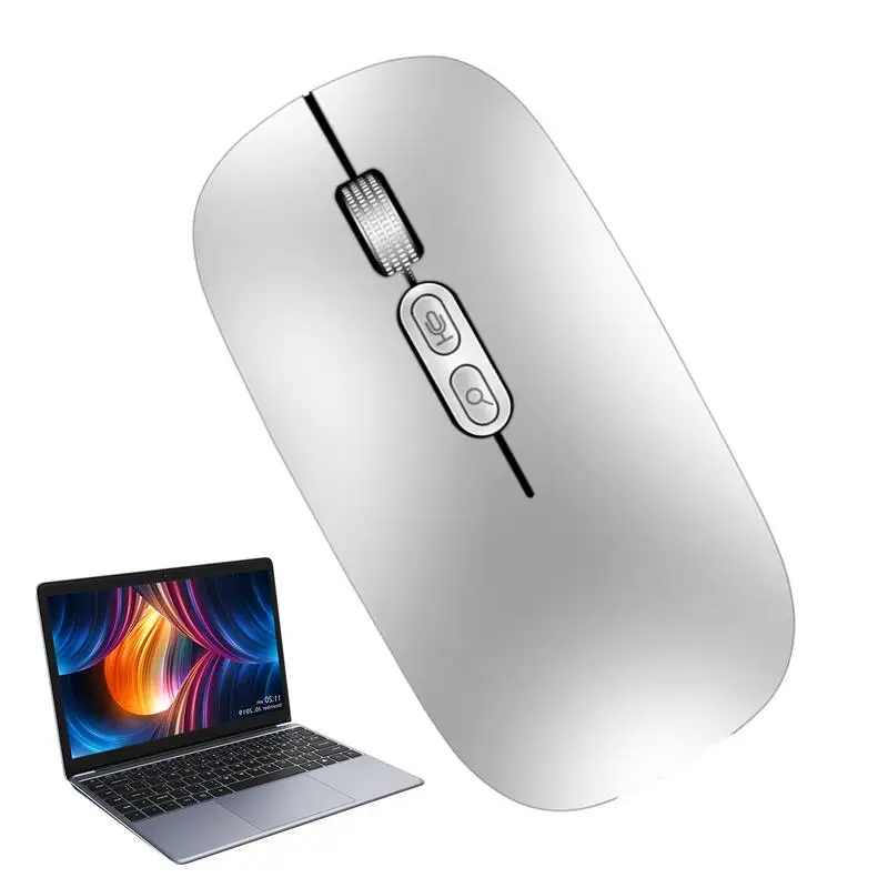 Silent Mouse Wireless 2.4G Wireless Ergonomic AI Voice Mouse 1600DPI USB Voice Recognition/Search/Input 28 Languages Translator