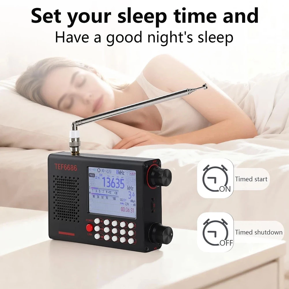 TEF6686 Portable Shortwave Radio Tuner with 2.8 inch Touchscreen LCD and Compact Dimensions 4.9 x 3.5 x 1.1 inches