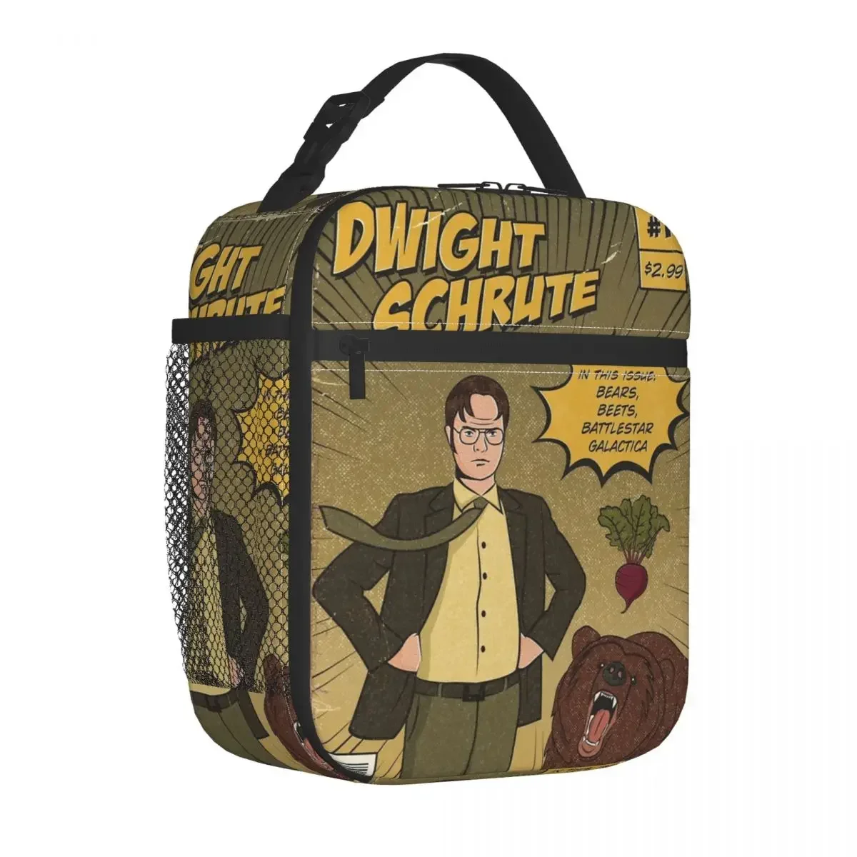 Insulated Lunch Box Dwight Schrute Comics Merch The Office Tv Series Storage Food Box Causal Cooler Thermal Bento Box For Travel