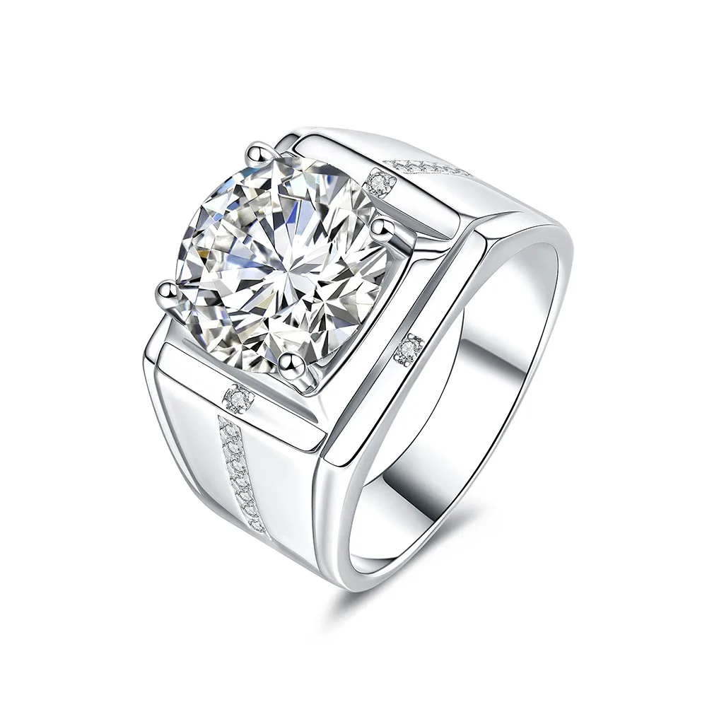 

Кольцо из стерлингового серебра 925 пробы с муассанитом 5 карат, цвет D VVS1, эффектное обручальное кольцо с подушкой, роскошные свадебные украшения в стиле хип-хоп для