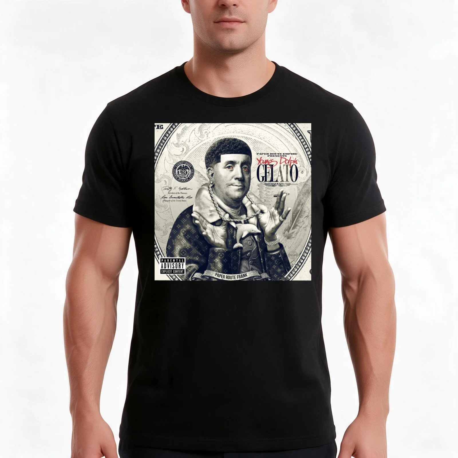 Gelato - Young Dolph T-Shirt, Summer Casual Cotton Tee, Oversized Streetwear Tops, Vintage Graphic Print, Loose Fit Short Sleeve