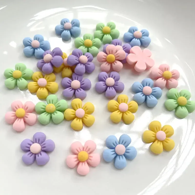 20PCS Spring color Resin Flowers Flatback Cabochon DIY Jewelry/Craft Scrapbooking Decoration,22mm