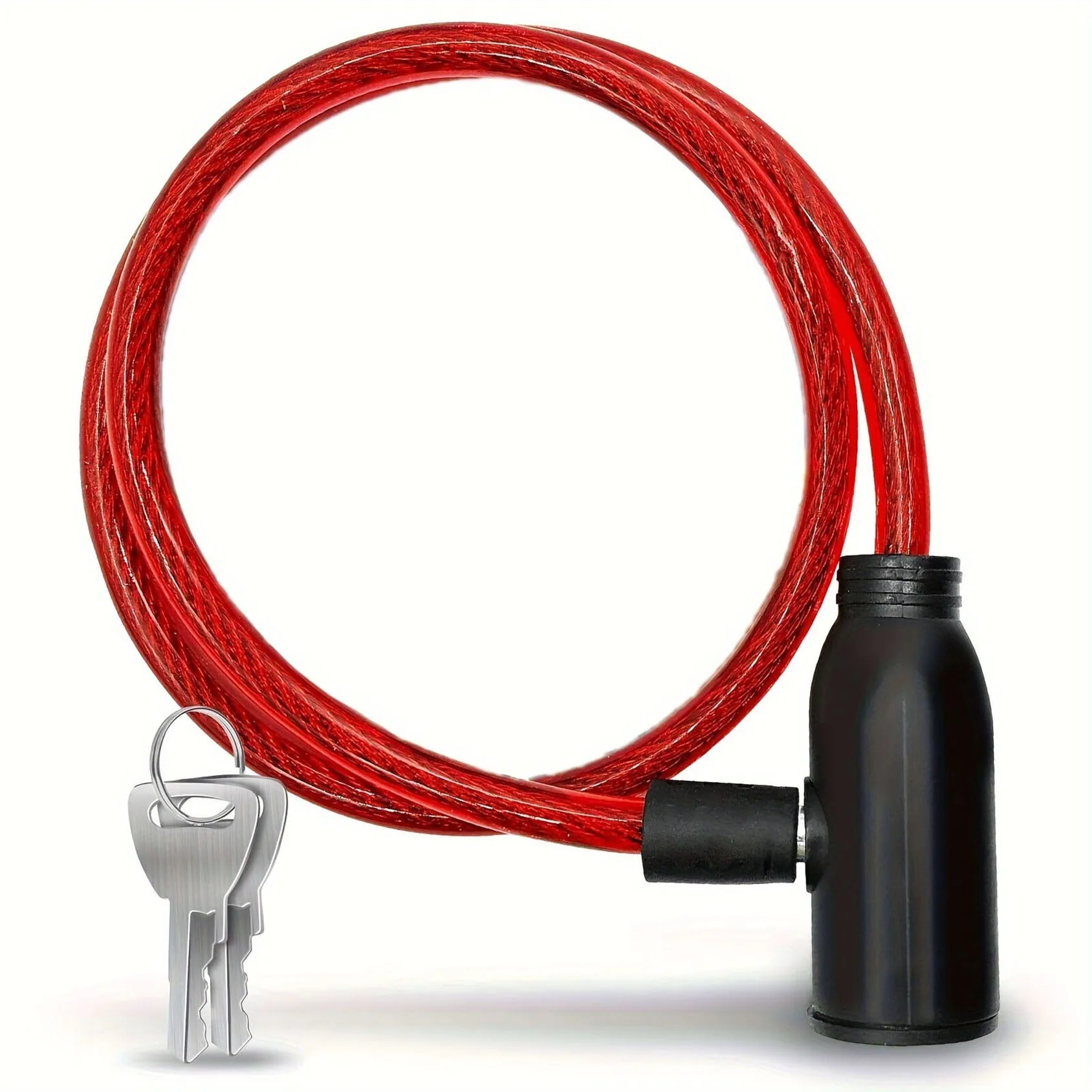 Bike Lock With 2 Keys - Durable Anti-Theft Steel Cable For Bicycles, Electric Scooters& More - Versatile Security For Outdoor