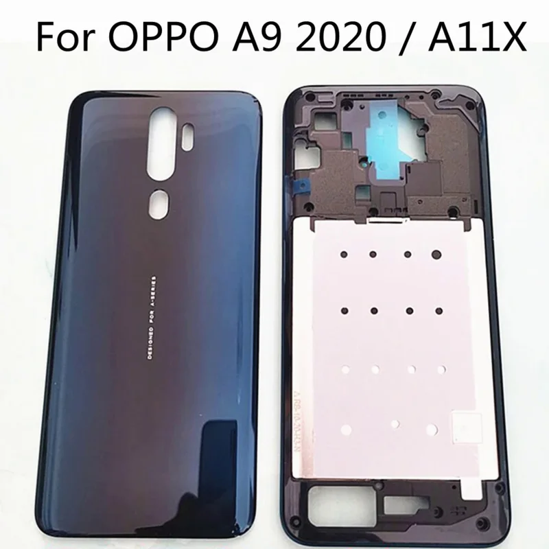 

6.5 inch For Oppo A9 2020 Battery Cover Door Housing case parts for OPPO A11X Middle frame CPH1937 CPH193