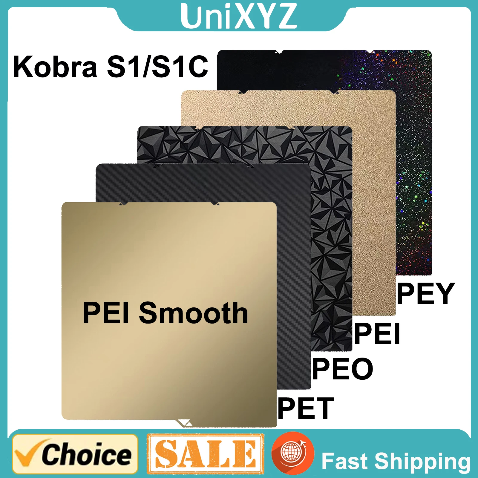 For Anycubic Kobra S1 Build Plate Smooth PEI PEO PEY PET Sheet 264x276 Textured Kobra S1 Combo Build Sided Kobra S1C Hot Bed