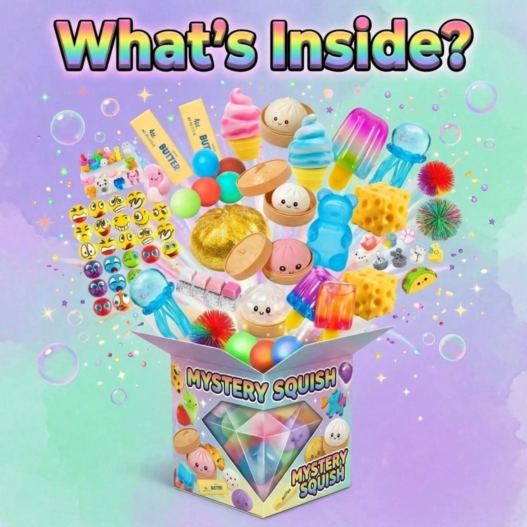 Squishy Toys Slow Rebound, Rare Hidden Styles Squeeze Stress Relief, Cute Fidget Pack for Adults Teens, Anxiety Calming Sensory Gift