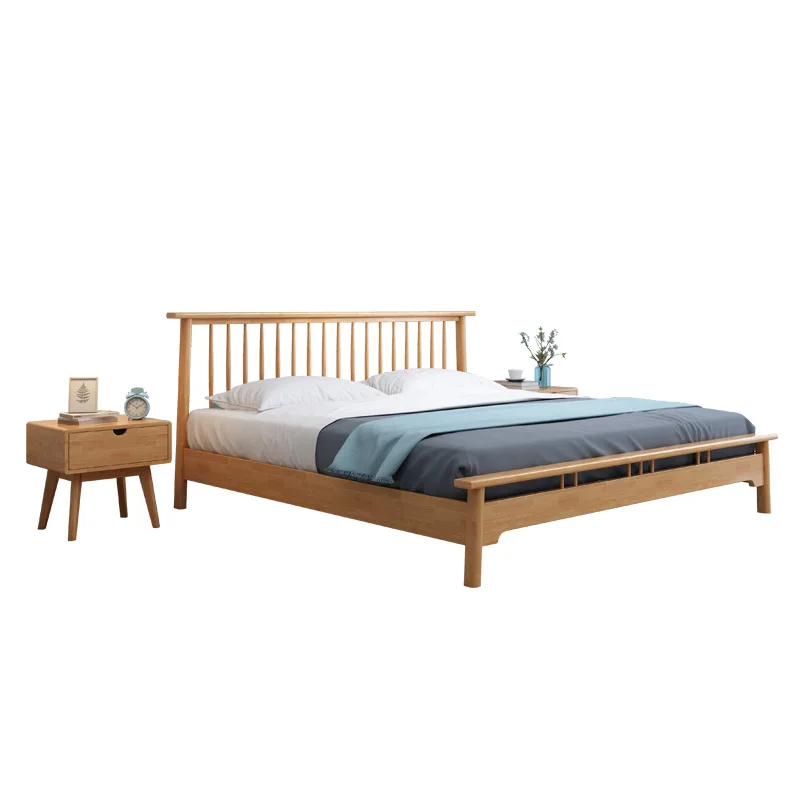 New product modern solid wood storage bed 1.5 meters double bed 1.8 meters large bed bedroom apartment factory direct sales