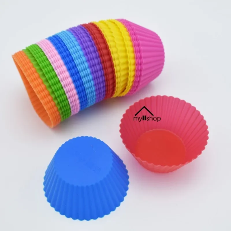 5/10pcs Silicone Cake Mold Round Shaped DIY Cake Muffin Cupcake Baking Molds Nonstick Moulds Kitchen Baking Accessories