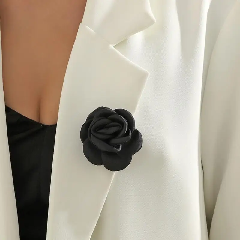 31BB Fabric Rose Flower Brooch Pins Trend Corsage Fashion Jewelry Brooches for Women