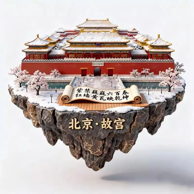 The Palace Museum in Beijing, China 3D Metal Fridge Magnets Tourism Souvenirs Refrigerator Magnetic Stickers
