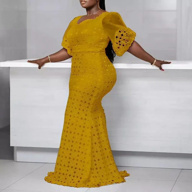 Modele de robe en dentelle longue africaine best sale