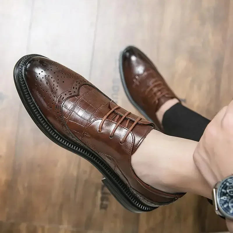 Sapatos pequenos de couro masculinos, mocassins casuais para festa, estilo coreano, esportes britânicos e retrô