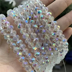 135pcs Austria Crystal Beads Spacer Glass Beads Colorful Shiny Acrylic DIY Earrings Bracelet Choker Necklace Jewelry Making