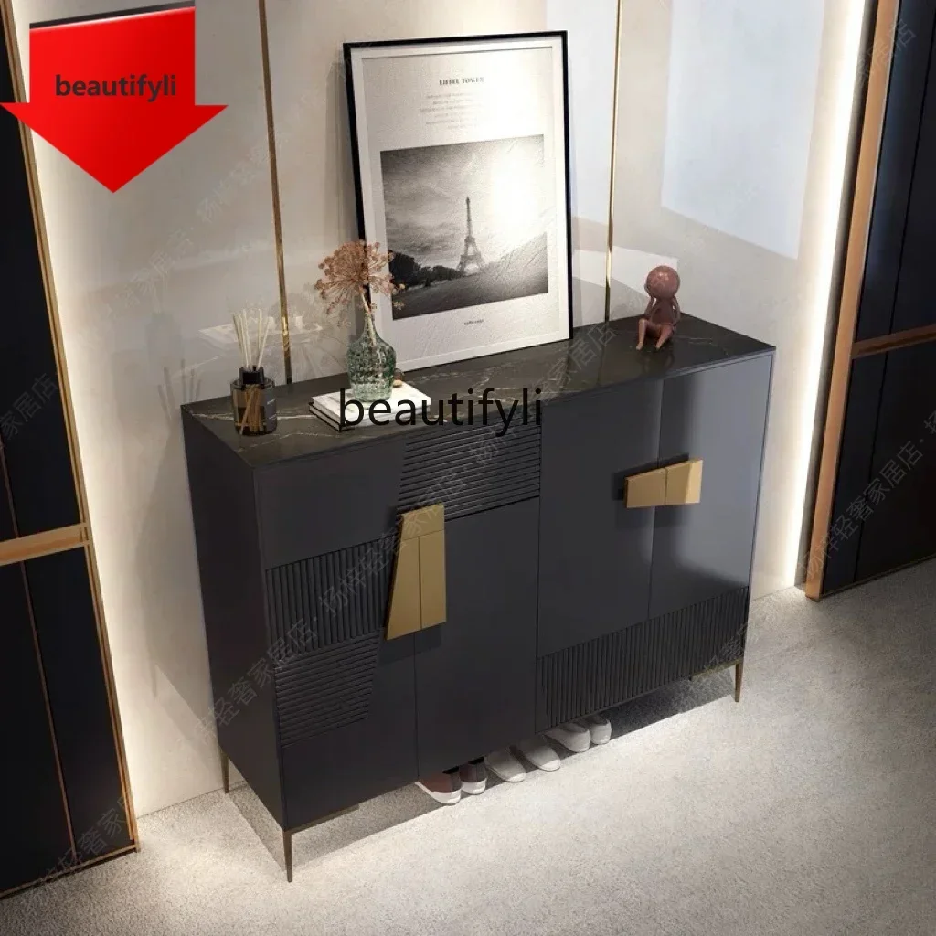 Q181 luxury minimalist solid wood entrance entrance entrance shoe cabinet modern large-capacity storage decorative partition cab