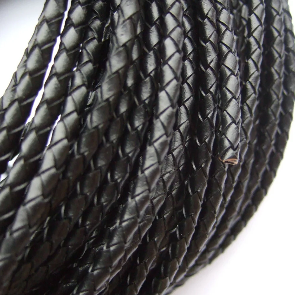 2 Meters 4mm/5mm/6mm Round Genuine Bolo Braided Leather Cord String Lace Tong DIY Craft Jewelry Making Findings