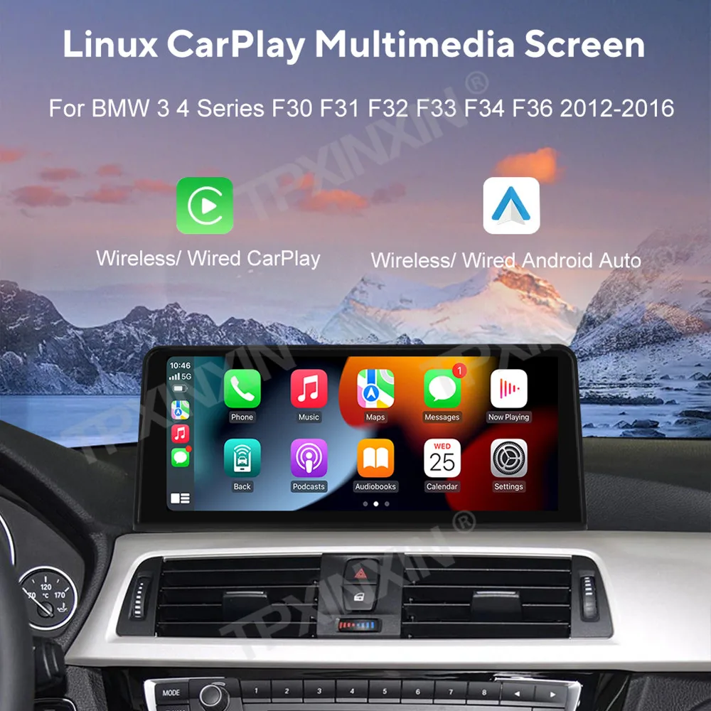 Linux System For BMW 3 4 Series F30 F31 F32 F33 F34 2013-2017 Wireless Carplay Android Auto FM DSP DAB WIFi GPS RDS Front Rear