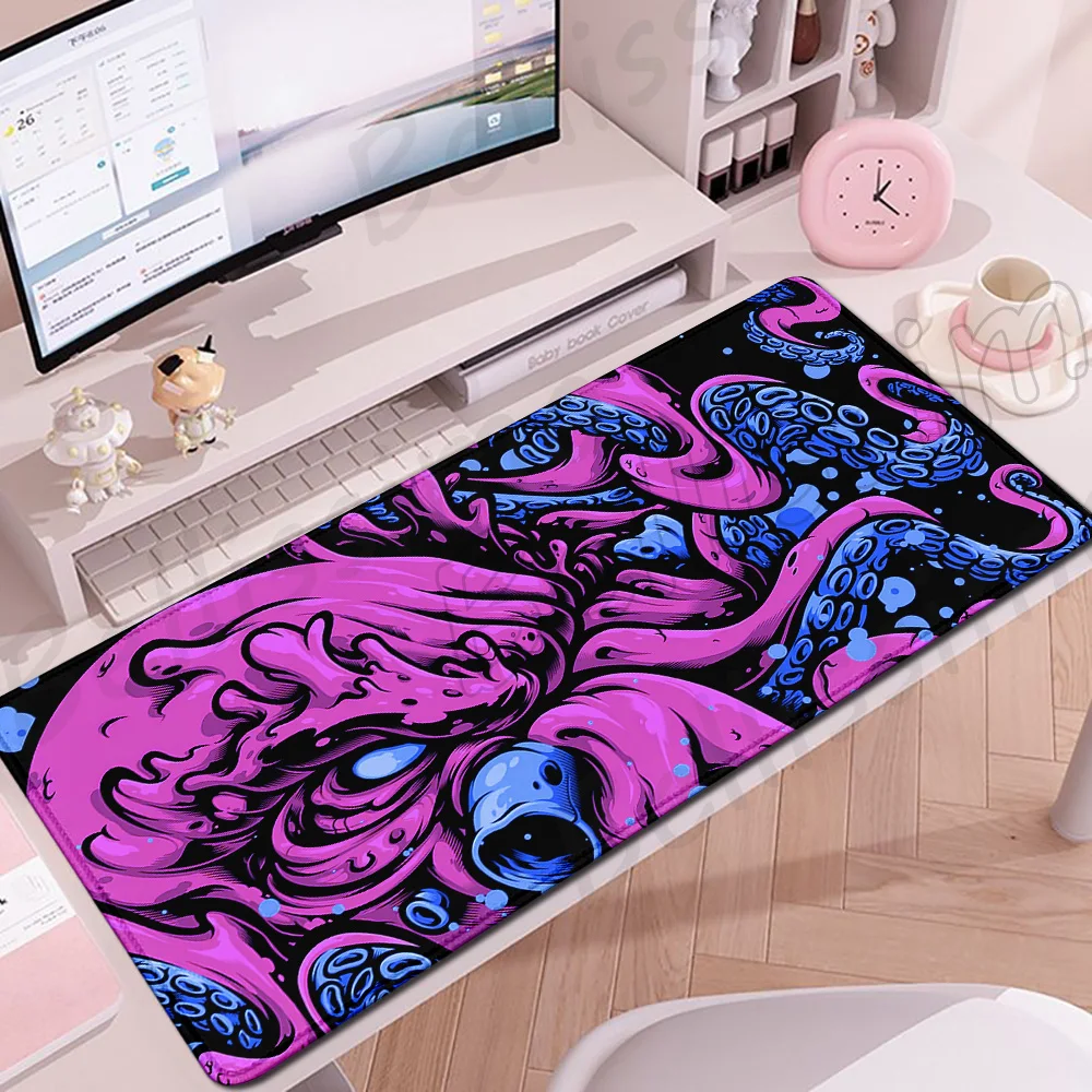 

Gaming Mousepad Large Art Octopus Mouse Mat Big Rubber Mouse Pad Purple Deskpad Mats XXL PC Mousepad 900x400 Office Accessories