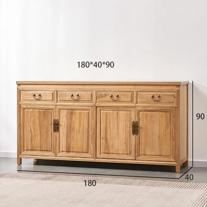 New Chinese Style Old Elm Solid Wood Log Storage Cabinet Dining Sideboard Porch Console Large Capacity Living Room Low