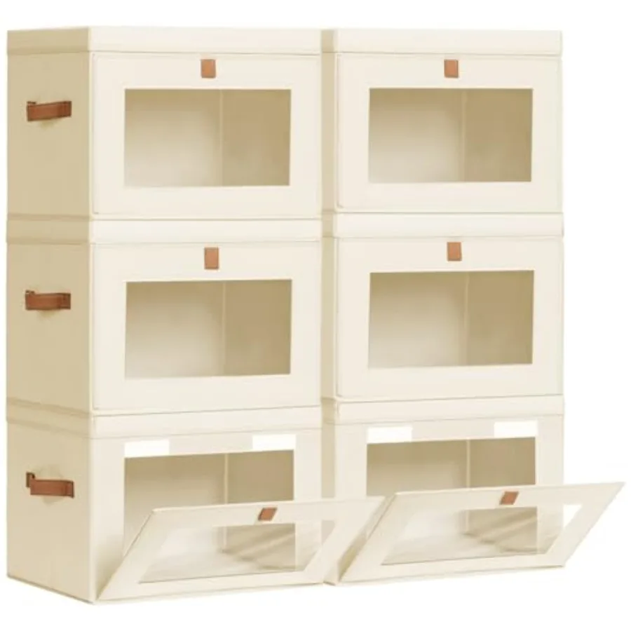 

Lar Stora ins wit Lids - Faric Collapsile Clot Stora Orgazer wit Window and andles Stackale Decorative Stora oxes for Clotes la