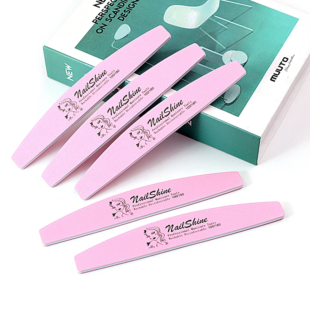 

50 шт., розовая наждачная бумага, полоска для пилочек для ногтей, многоразовая наждачная доска, зернистость 100/180, инструмент для укладки ногтей для дома и салона, рождественские подарки