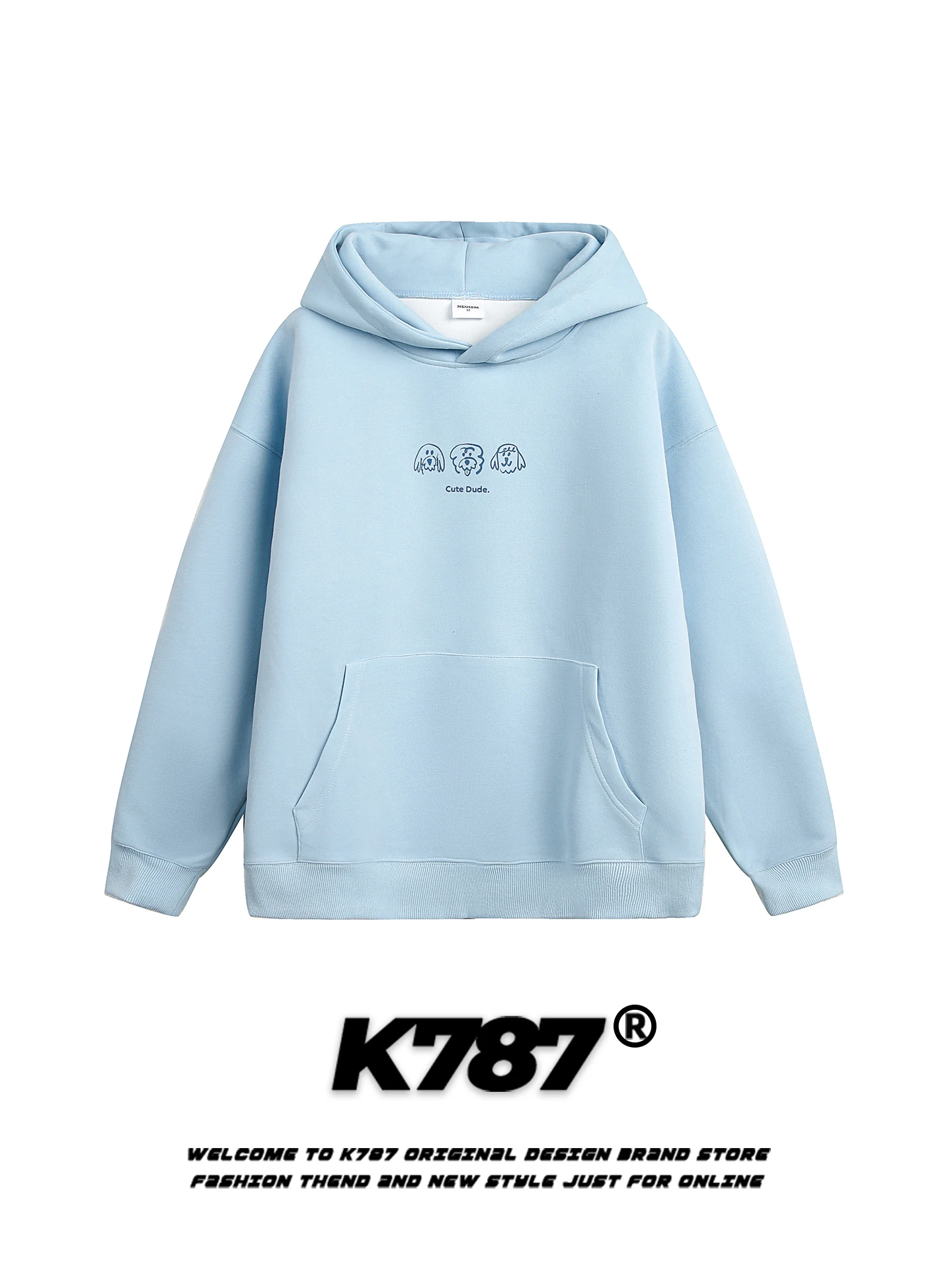 

K787 Japanese Sle Casual Cartoon Dog Hoodie ex Loose Fit Cleanfit Couple Hoodie Jaet Youth ular Streetwear