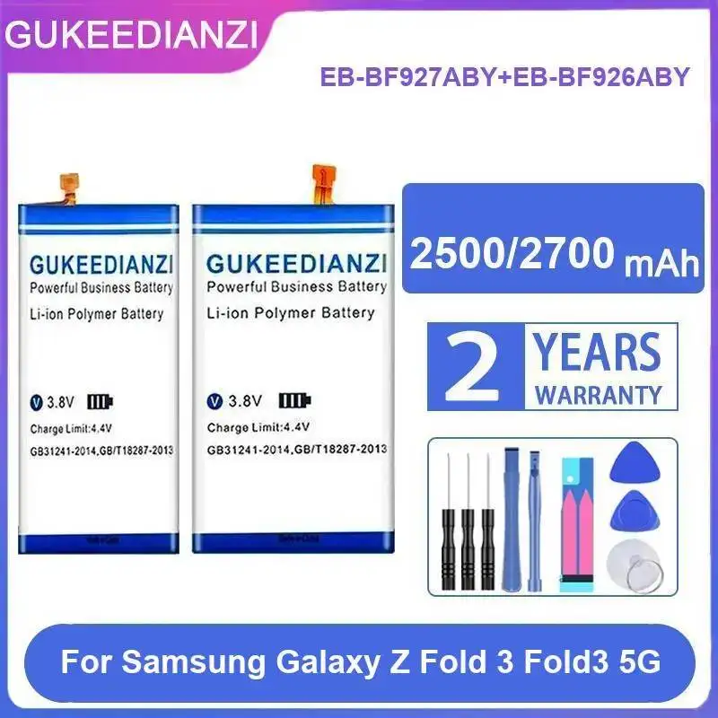 

Аккумулятор для мобильного телефона Samsung Galaxy Z Fold 3 5G, высокая производительность, 2500 мАч + 2700 мАч, EB-BF927ABY+EB-BF926ABY