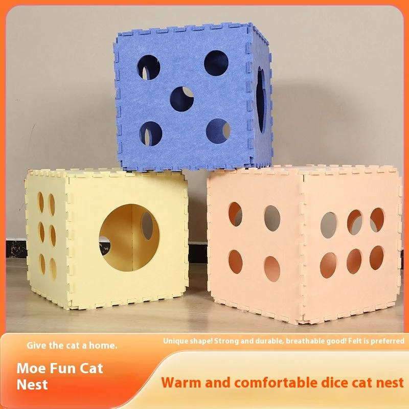 

Cat Nest Four Seasons Universal Sieve Dice Cat Villa Cat Grab Board Integrated Free Splicing Wool Felt Cat Nestsplicing Cat Sofa