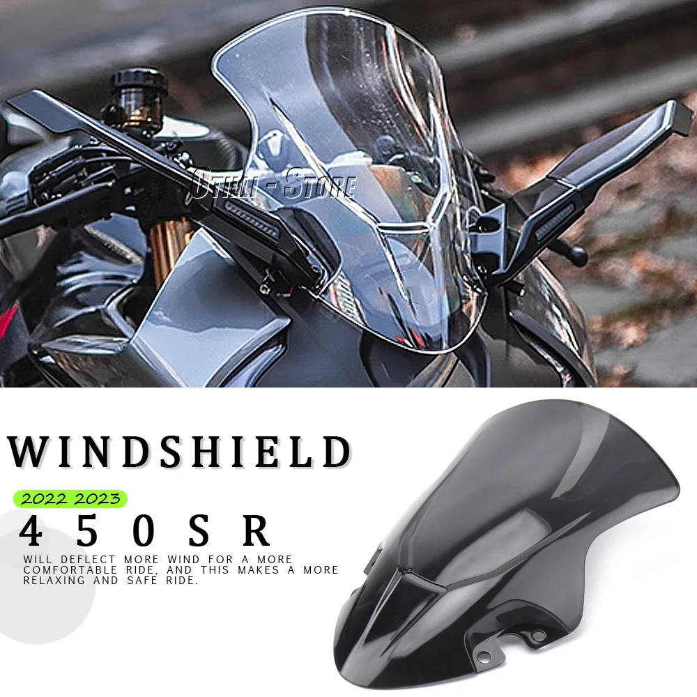 Motorcycle Windshield Windscreen For CFMOTO 450SR 450 SR 450sr 2022 2023 Odometer Visor Front Wind Shield Screen Deflectors