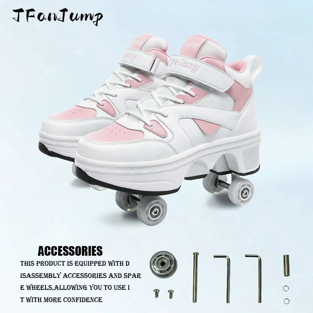 Meninas rosa rolo sapatos de skate tênis com rodas crianças patins moda esportes ao ar livre sapatos meninas presentes