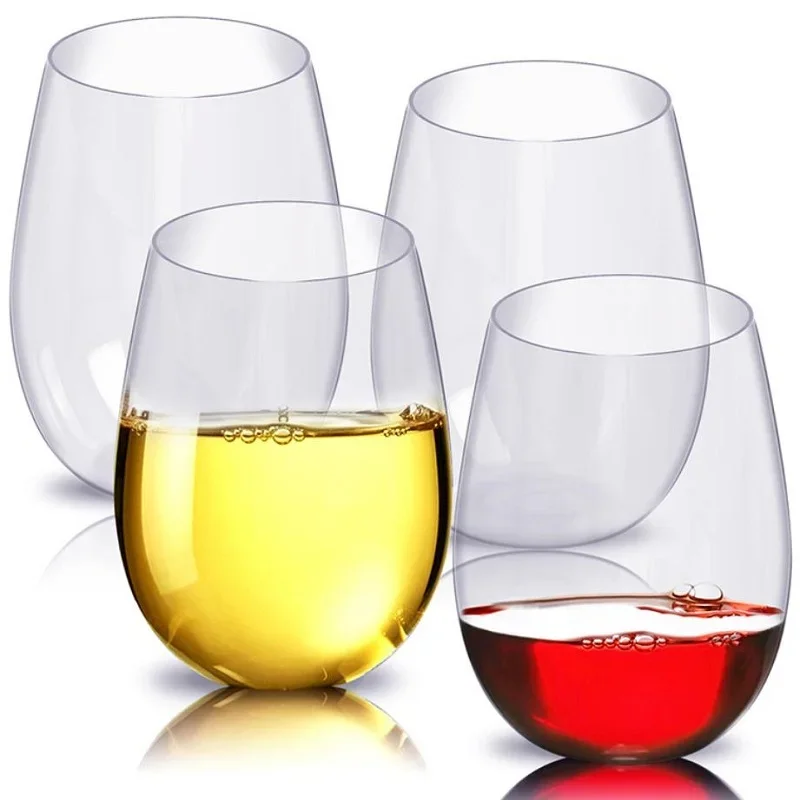

Plastic Spirits Stemless Wine Glasses for Red or White Wine (Set of 4)-12oz-14oz, Wine Tasting, Wedding, Anniversary, Party Nana