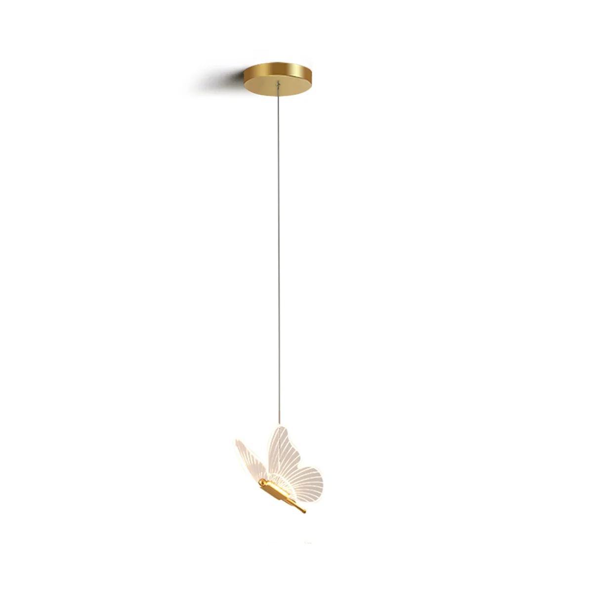 

Butterfly LED Pendant Lights Nordic Golden Bedside Chandelier Lighting for Living Room Bedroom Bedside Lamp A