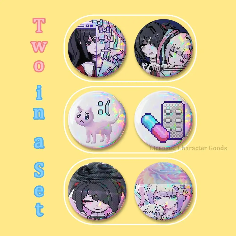 Ame-cha KAngel  NEEDY GIRL 2-piece set Badges Anime Merchandise Cosplay Nijigen Otaku Culture Large 75 58 44 32 25 mm Mini