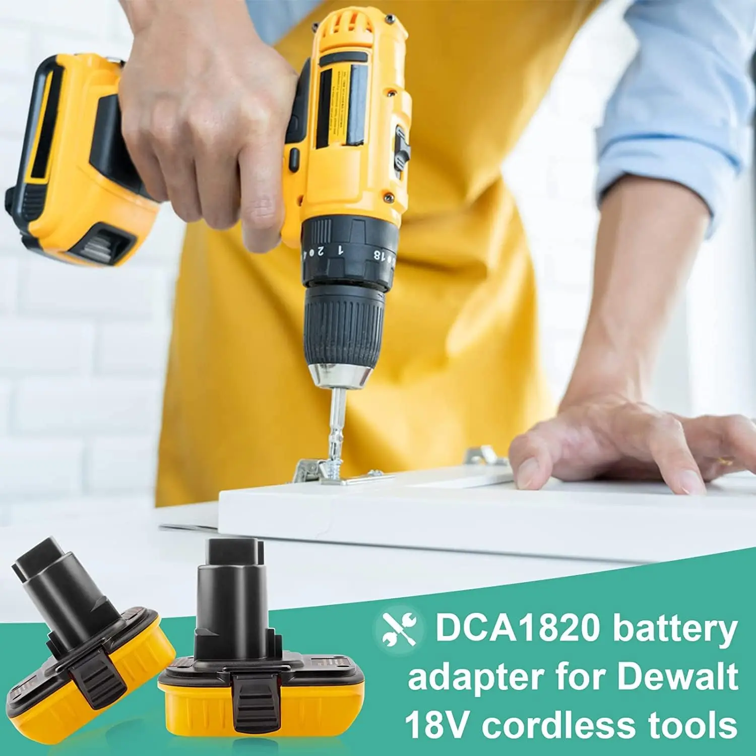 Adaptateur USB de remplacement pour Dewalt, convertisseur de batterie au lithium 20V en Dewalt 18V, outils NiCad NiMh, DCA1820