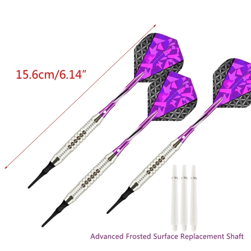 Professionelle 3er-Pack Darts mit weicher Spitze, 18 Gramm, mit Aluminiumschäften, Darts Flight